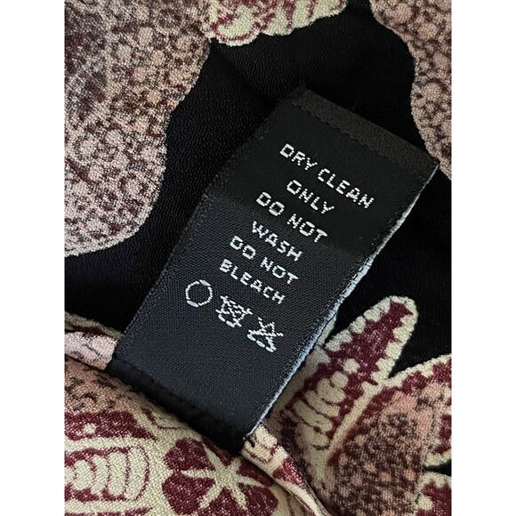 Christy Dawn Bergen Floral Wrap Long Sleeve Maxi Dress Sz Large Black Brown - Picture 11 of 11